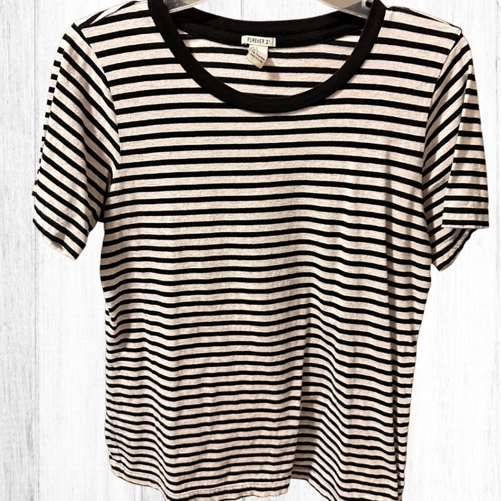 Forever 21 Black and White Striped Shirt